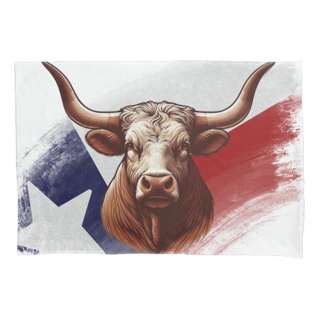 Funda De Cojín Bola de longhorn de Texas (Anverso)