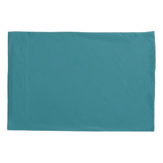 Funda De Cojín Bold Aqua Solid Color Pairs Satin Rolling Surf