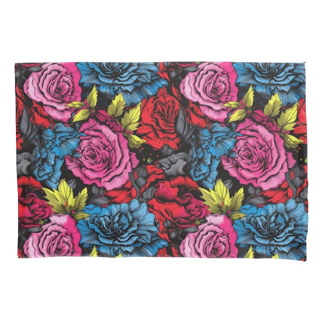 Funda De Cojín Bold Punk Blooms Floral  (Anverso)