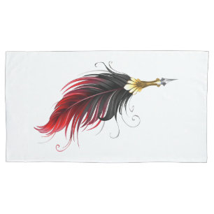 Funda De Cojín Bolígrafo pluma roja con plumilla dorada