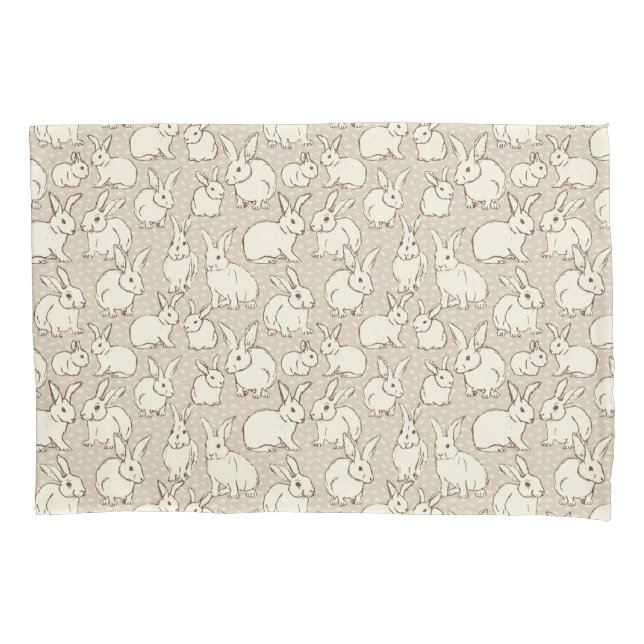 Funda De Cojín Bonanza de Conejos Conejos Conejitos Cuidadosament (Anverso)