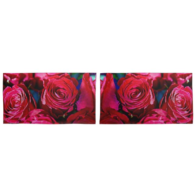 Funda De Cojín Bonito Bunch De Rosas Rojas (Anverso - Set)