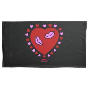 Funda De Cojín Bonito corazón besa King Size Pillowcase
