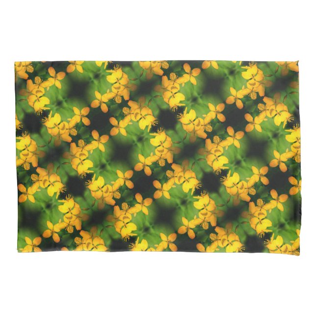 Funda De Cojín Bonito Flores silvestres amarillas patrón abstract (Anverso)
