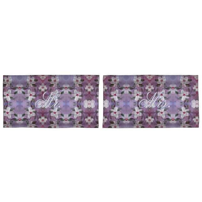 Funda De Cojín Bonito Sr. Y Sra. White Purple Y Blue (Anverso - Set)