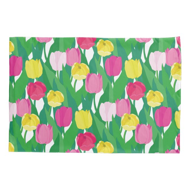Funda De Cojín Bonitos tulipanes. (Reverso)