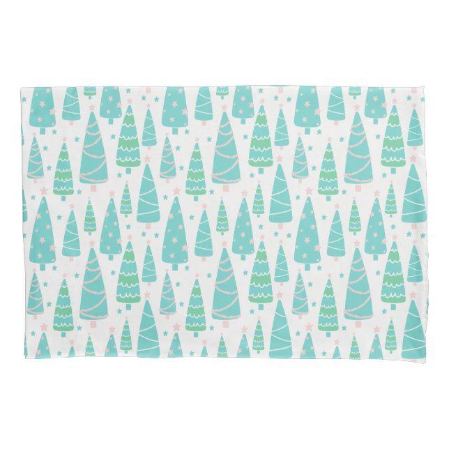 Funda De Cojín Bosque de árboles de Navidad Pastel (Anverso)