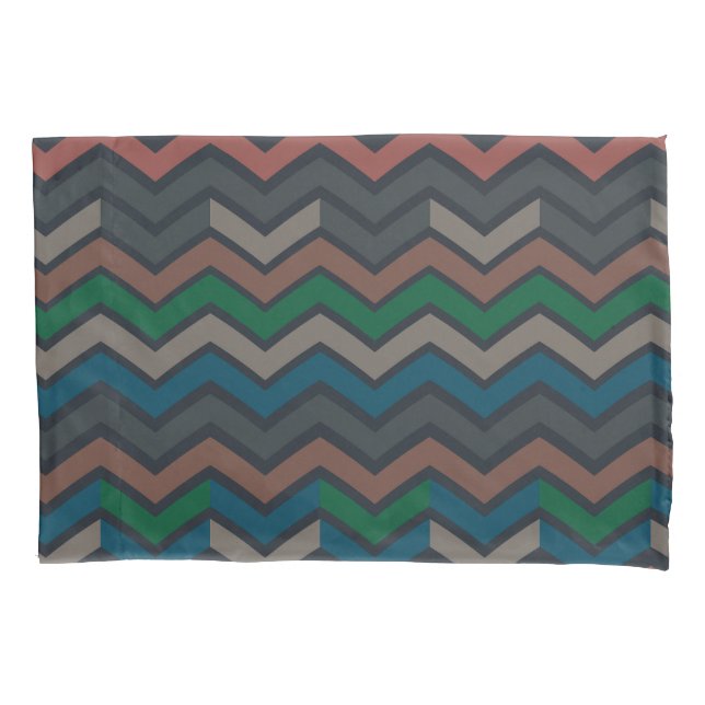 Funda De Cojín Bosques en zigzag de Chevron de Tierra Oscura (Anverso)