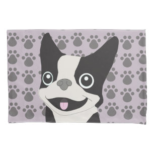 Funda De Cojín Boston Terrier, lavanda púrpura