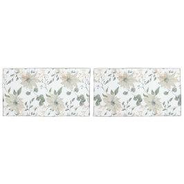 Funda De Cojín Botánica Floral blanca clásica