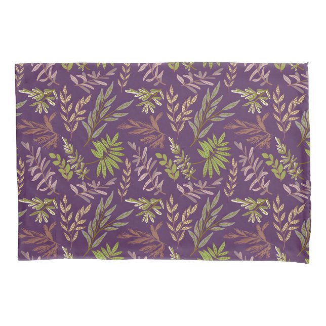 Funda De Cojín Botanical Leaves: A Stunning Purple Back (Anverso-izquierdo)