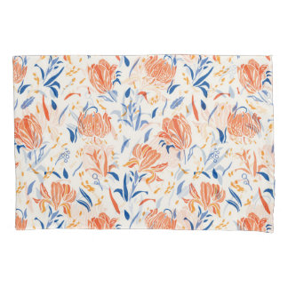 Funda De Cojín Botany linocut barroco: fondo floral sin costuras