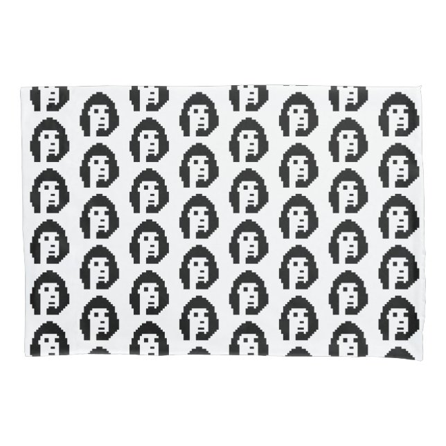 Funda De Cojín botón de clave criptotroncal blanca negra #1 (Anverso-izquierdo)