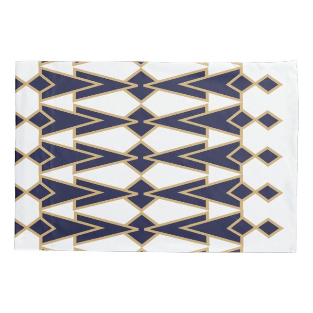 Funda De Cojín Bowties azules y dorados (Reverso)