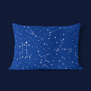Funda De Cojín Boy Constellation Blue White Starry Night Sky
