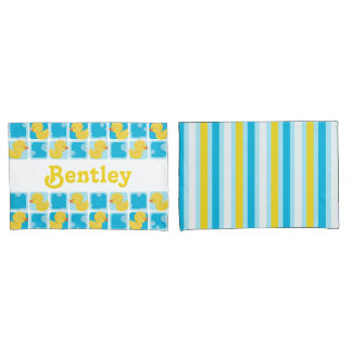 Funda De Cojín Boy Rubber Duck Personalizado Nombre Pillowcase Se