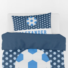 Funda De Cojín Boy Teenager Sports Blue Soccer Ball Personalizado