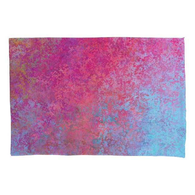 Funda De Cojín Brillante Magenta Sunset Abstract Acrylon Pour (Anverso)