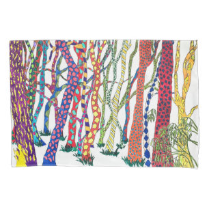 Funda De Cojín brillante y feliz flotación de la acuarela del bos
