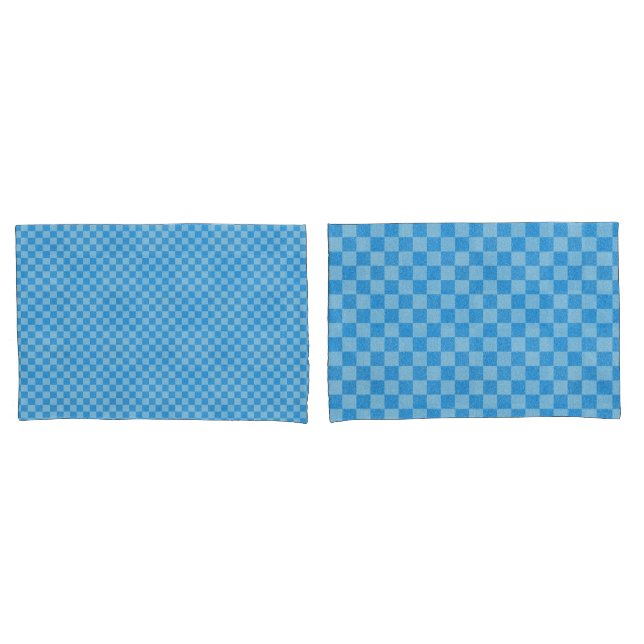 Funda De Cojín Brillo de Cuadros Azules (Anverso - Set)