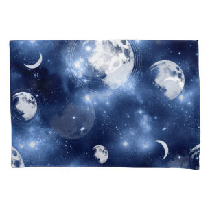 Funda De Cojín Brillo de luz lunar Fases lunares en las nubes d