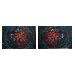 Funda De Cojín Brillo rojo del Océano Inferno