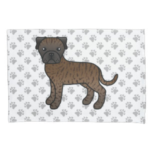 Funda De Cojín Brindle Bullmastiff Perro De Dibujos Animados Lind