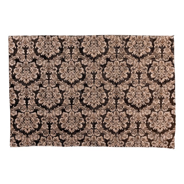 Funda De Cojín Brocade púrpura pesado, fondo abstracto. (Anverso)