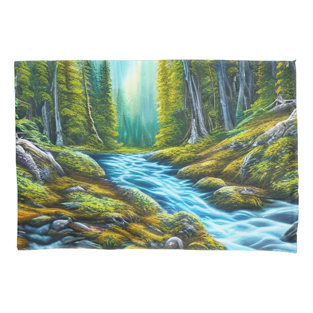 Funda De Cojín Brook de burbuja de la naturaleza mágica (Anverso)