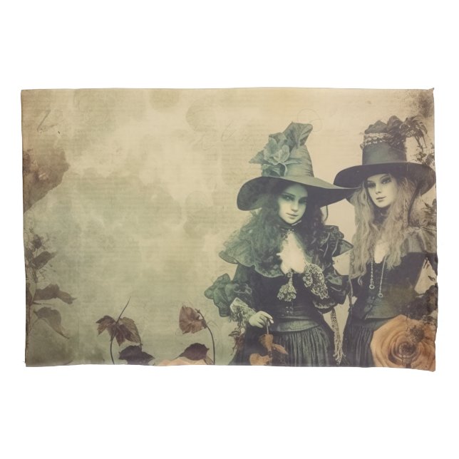 Funda De Cojín Brujería de Halloween vintage (7) (Anverso-izquierdo)