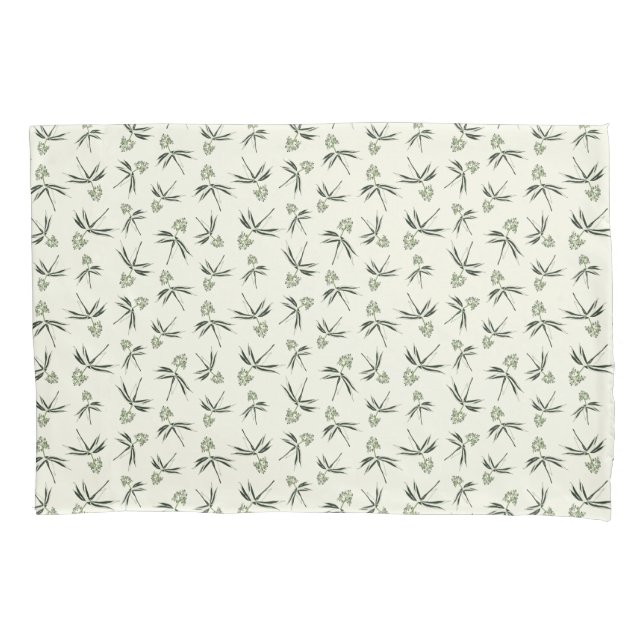 Funda De Cojín Buceando ramas verdes en crema - patrón sin fisura (Anverso)