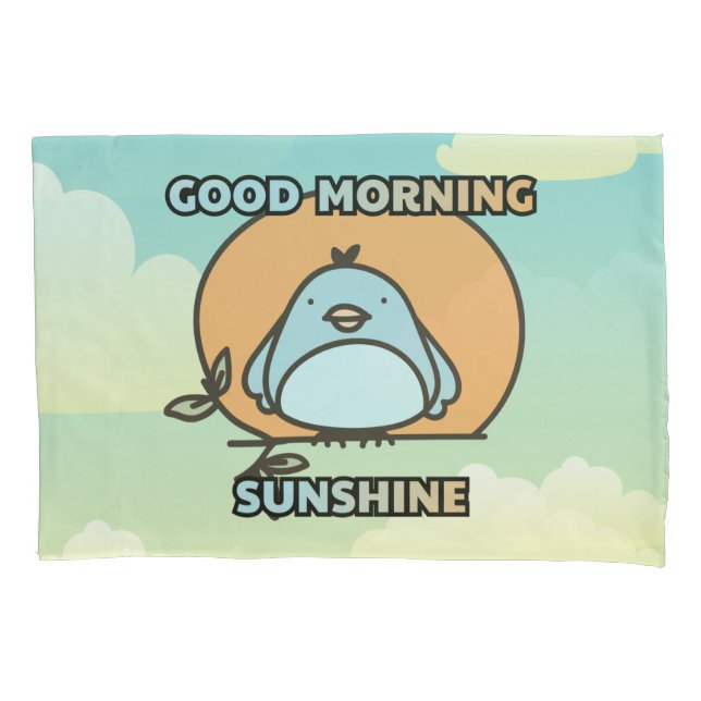 Funda De Cojín Buenos días Sunshine lindo ave (Anverso)