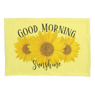 Funda De Cojín Buenos días Sunshine Yellow Sunflowers
