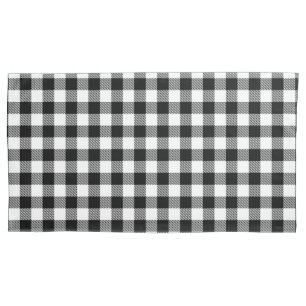 Funda De Cojín Buffalo Gingham Black And White Check Plaid Wrappi