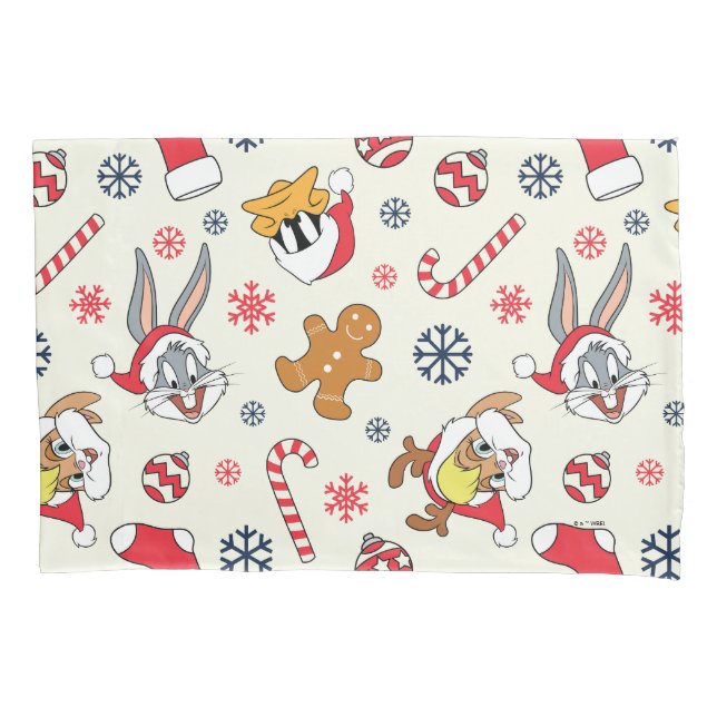 Funda De Cojín BUGS BUNNY™, DAFFY DUCK™ & Lola Patrón Navideño (Anverso)