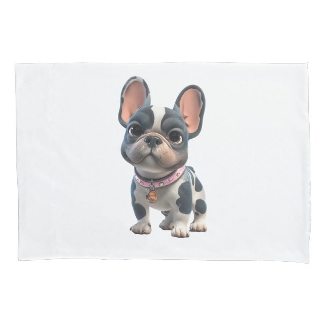 Funda De Cojín Bulldog Francés Adorable (Anverso-izquierdo)