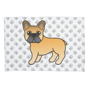 Funda De Cojín Bulldog Francés Cartoon Adorable Perro Ciervo