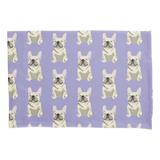 Funda De Cojín Bulldog Francés Crema,  (Anverso)