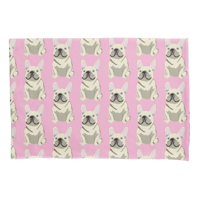 Funda De Cojín Bulldog Francés Crema (Anverso)