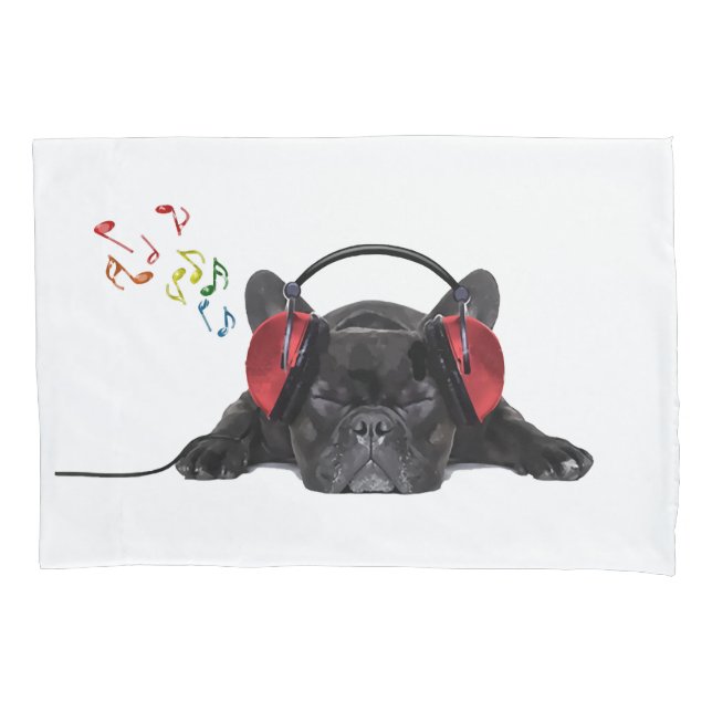 Funda De Cojín Bulldog francés negro crece hasta sus tintes (Anverso)