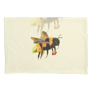 Funda De Cojín Bumble Bee cargando polen