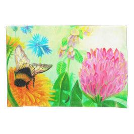 Funda De Cojín Bumblebee en dandelion