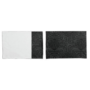 Funda De Cojín Búmerang Tribal Blanco y Negro