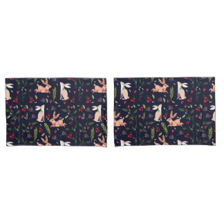 Funda De Cojín Bunnies de arte folclórico escandinavo