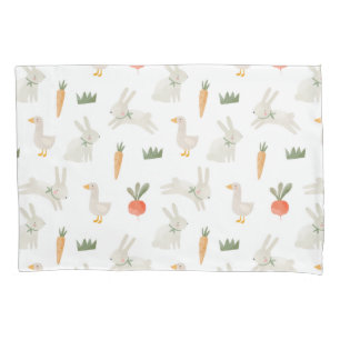 Funda De Cojín Bunnies & Ducks en el patrón de la granja