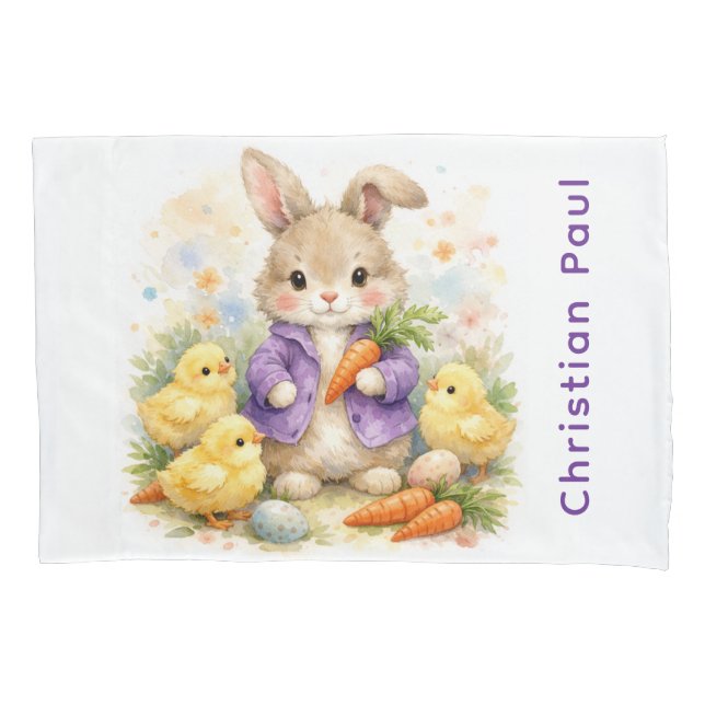 Funda De Cojín Bunny Rabbit Purple Jacket Baby Shower Gift (Anverso)