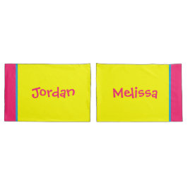 Funda De Cojín [Burbujas del Beatnik] amarillo rayado del lunar