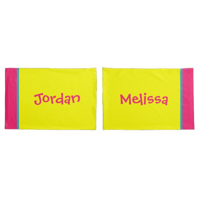 Funda De Cojín [Burbujas del Beatnik] amarillo rayado del lunar (Reverso-Set)