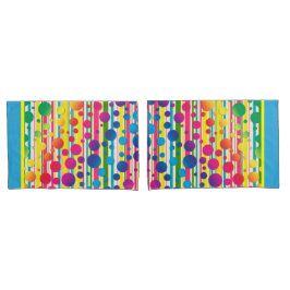 Funda De Cojín [Burbujas del Beatnik] azul retro de la raya del