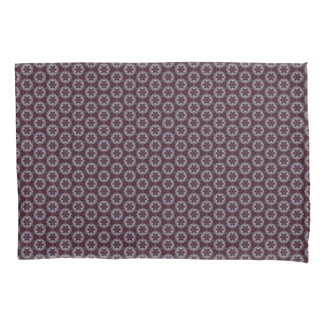 Funda De Cojín Burgundy & Gray Floral Painted Quilt (Anverso)